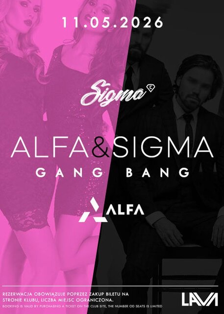 11.05.2026 r. - PONIEDZIAŁEK - GANG BANG - - 20:00 – 00:00 - LavaClub